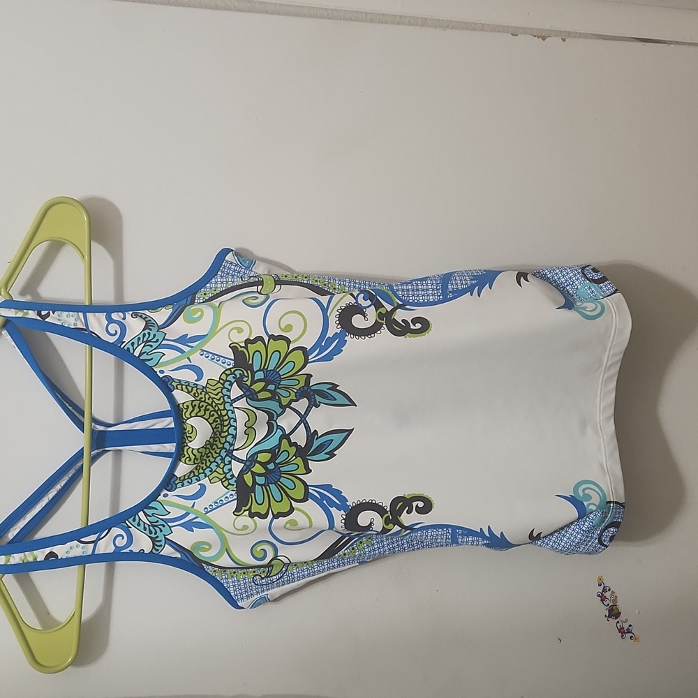 Athleta Ready to Run Tankini Swim Top with Built In Shelf Bra Size S
